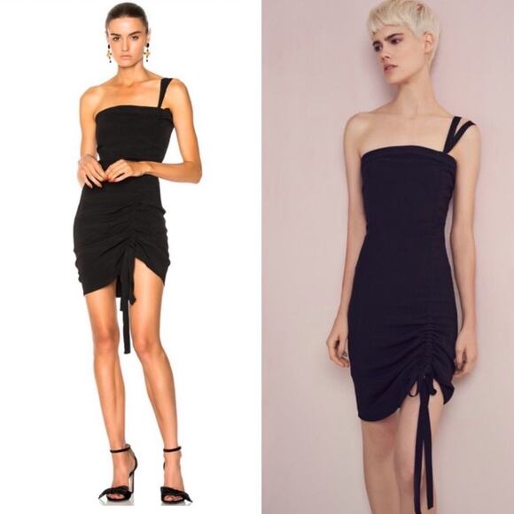Alexis Staz Crepe One-Shoulder Fitted Cocktail Dress